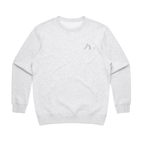 Shark Women's 100% Cotton Embroidered Sweatshirt in Marble White / XL by Yuuna Okanishi