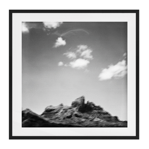 Mt Otemanu Solid Wood Framed Art Print in Black Frame / 95 X 95 CM by Serap Osman