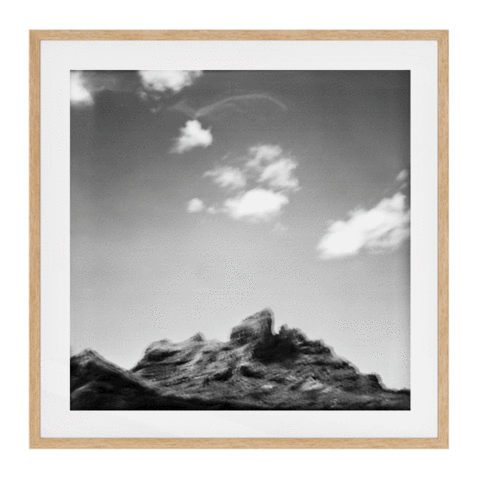 Mt Otemanu Solid Wood Framed Art Print in Natural Frame / 95 X 95 CM by Serap Osman