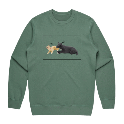 Apple & Chibi Men's 100% Cotton Minimal Sweatshirt in Sage / XXL by erinswindow