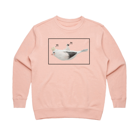 Bird Rider 01 Women's 100% Cotton Minimal Sweatshirt in Pale Pink / XXL by erinswindow