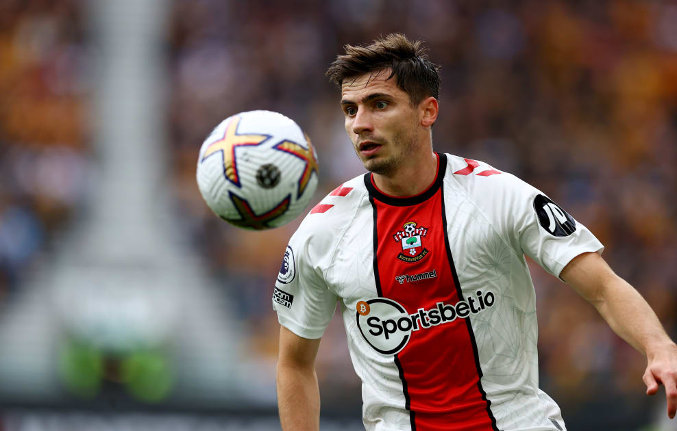 Romain Perraud in action during the match