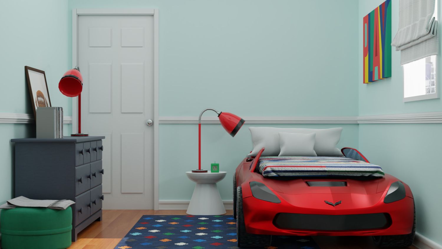 Bright and Peppy Boys Bedroom Design Design By Spacejoy