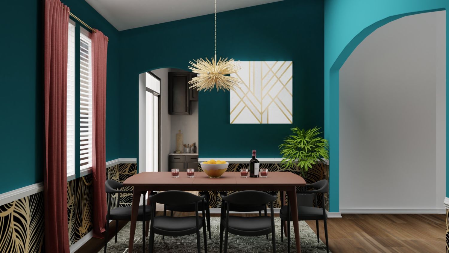 Bold Prints: Mid-Century Eclectic Dining Room Design By Spacejoy