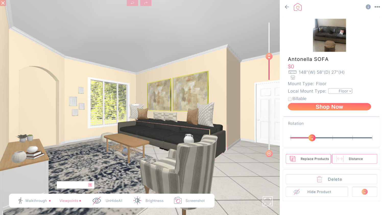 3D Design For Antonella Salembier New Living Room View