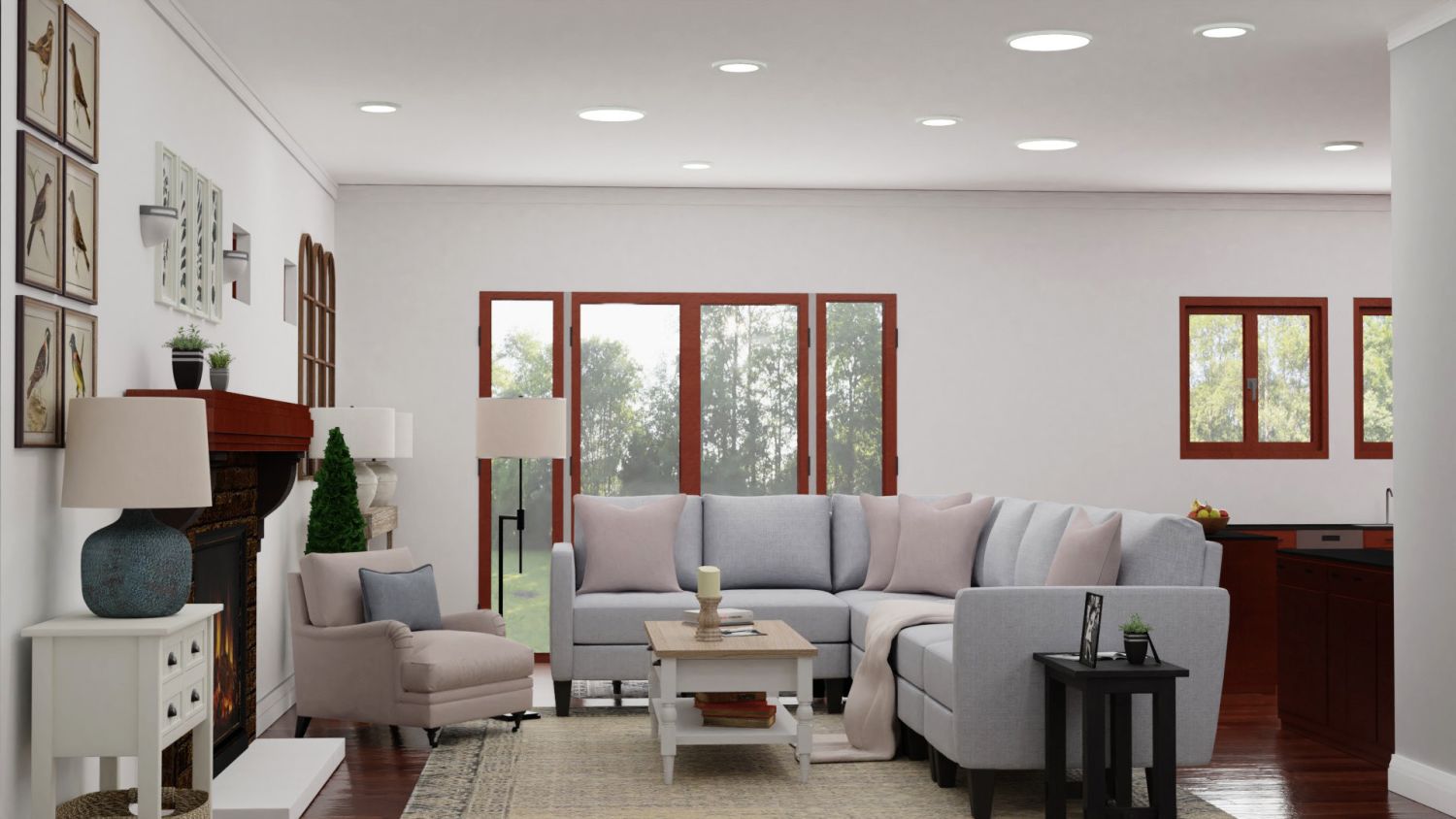 Traditional Farmhouse: Living Room Design By Spacejoy