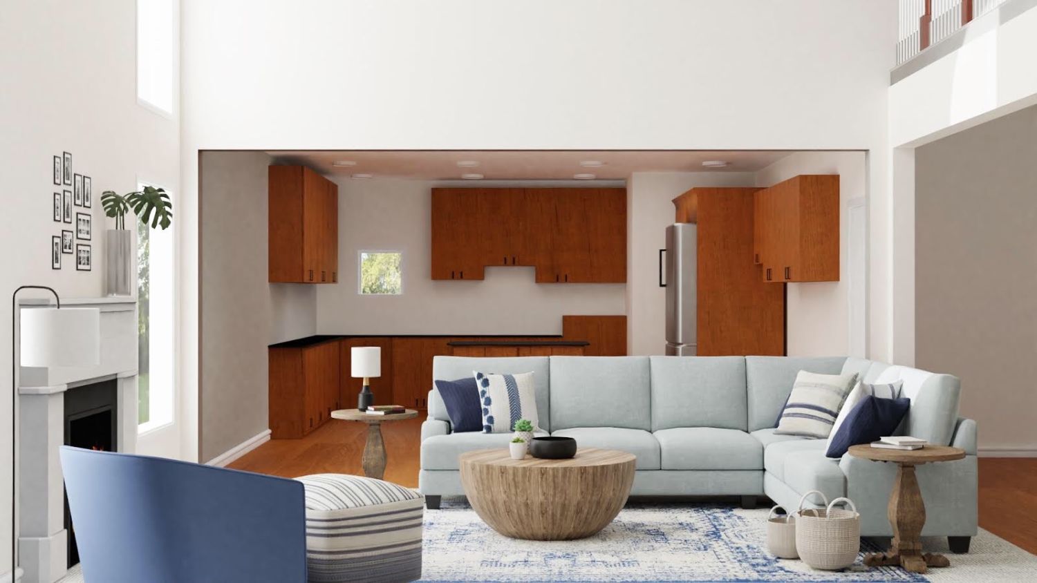 Large Gatherings: Traditional Farmhouse Living Room Design By Spacejoy