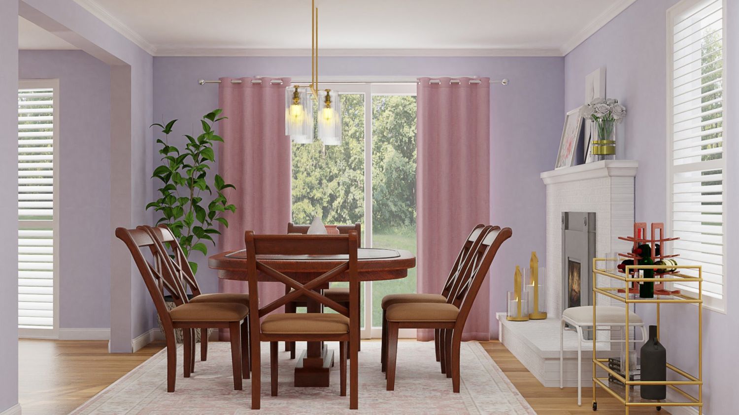 Feminine Modern Glam Dining Room Design By Spacejoy