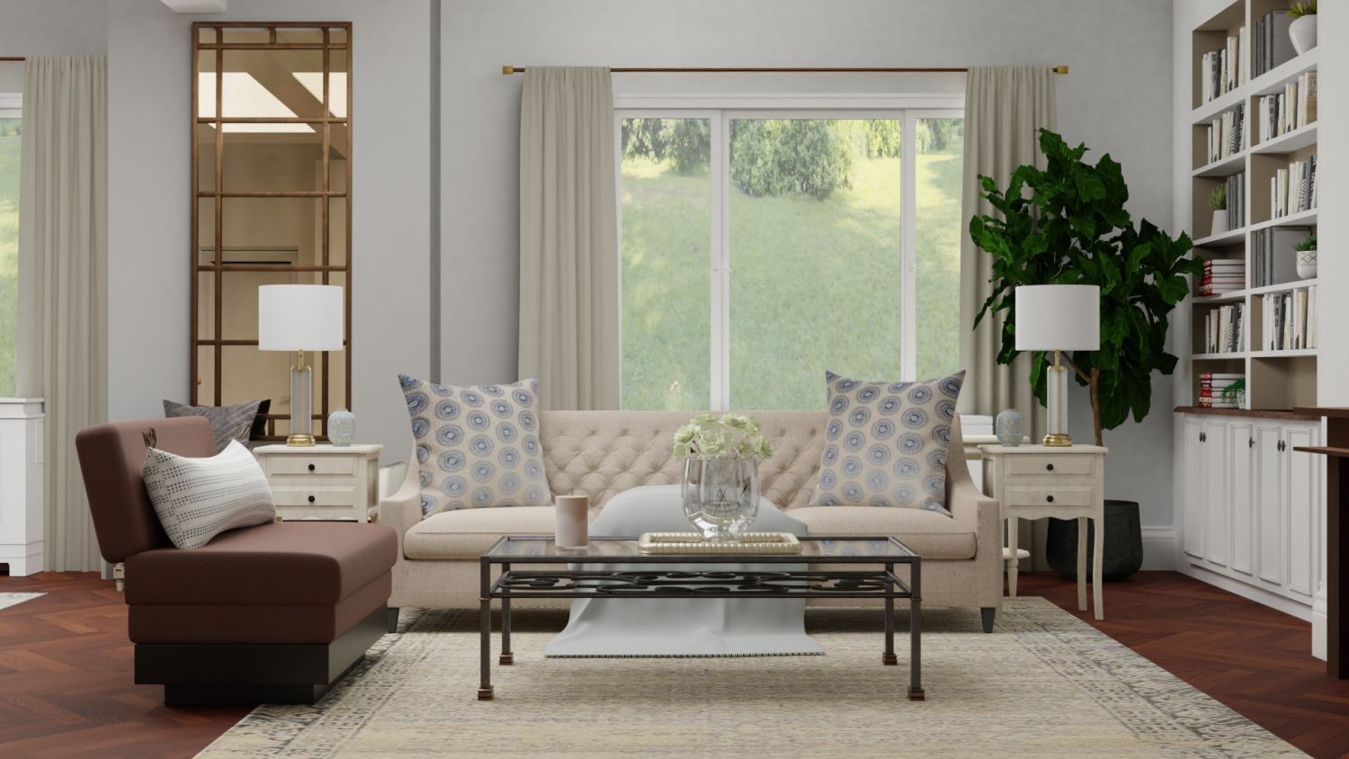 Modern Details: Traditional Open Living/Dining Room Design By Spacejoy