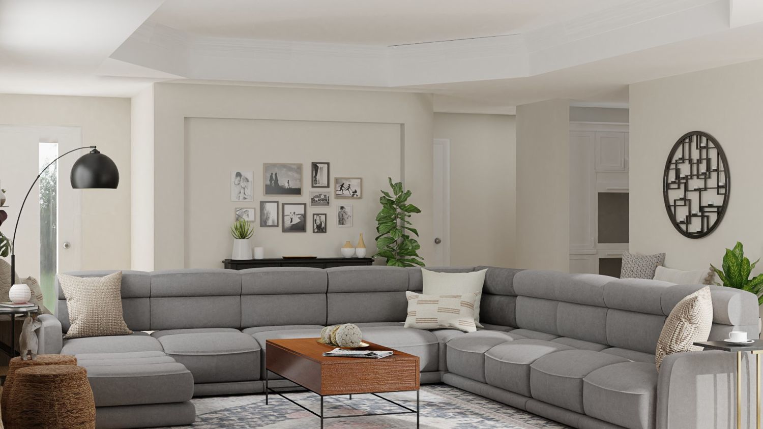 Rustic + Industrial Accents: Urban Farmhouse Living Room Design By Spacejoy