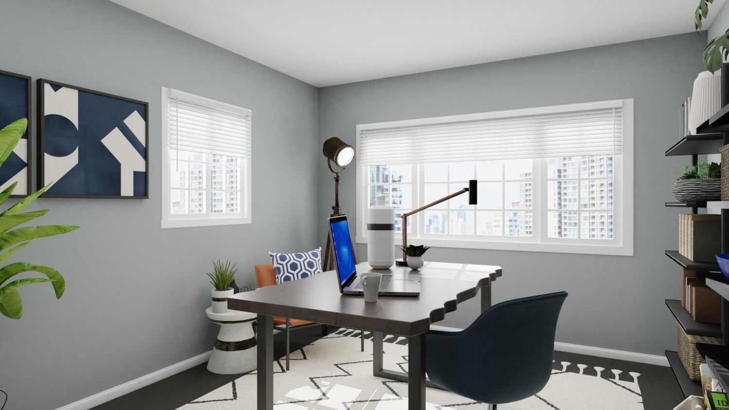 Library Feel Office: Urban Modern Design By Spacejoy