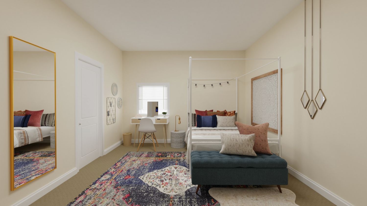 Mix and Match Art: Urban Eclectic Teen Bedroom Design By Spacejoy