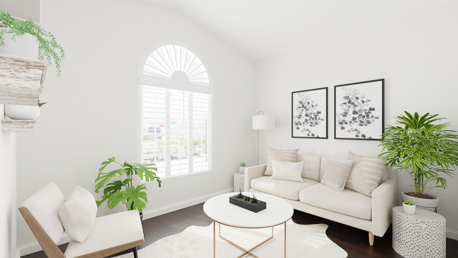 Light and Earthy: Elegant Farmhouse Living Room Design By Spacejoy
