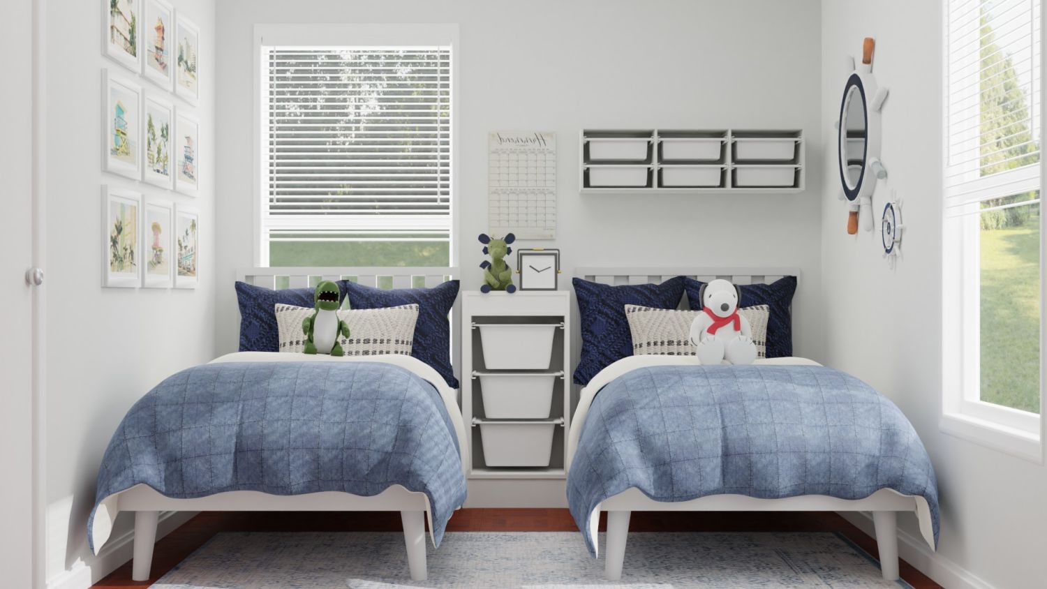Bright Nautical: Coastal Casual Kid's Bedroom Design By Spacejoy