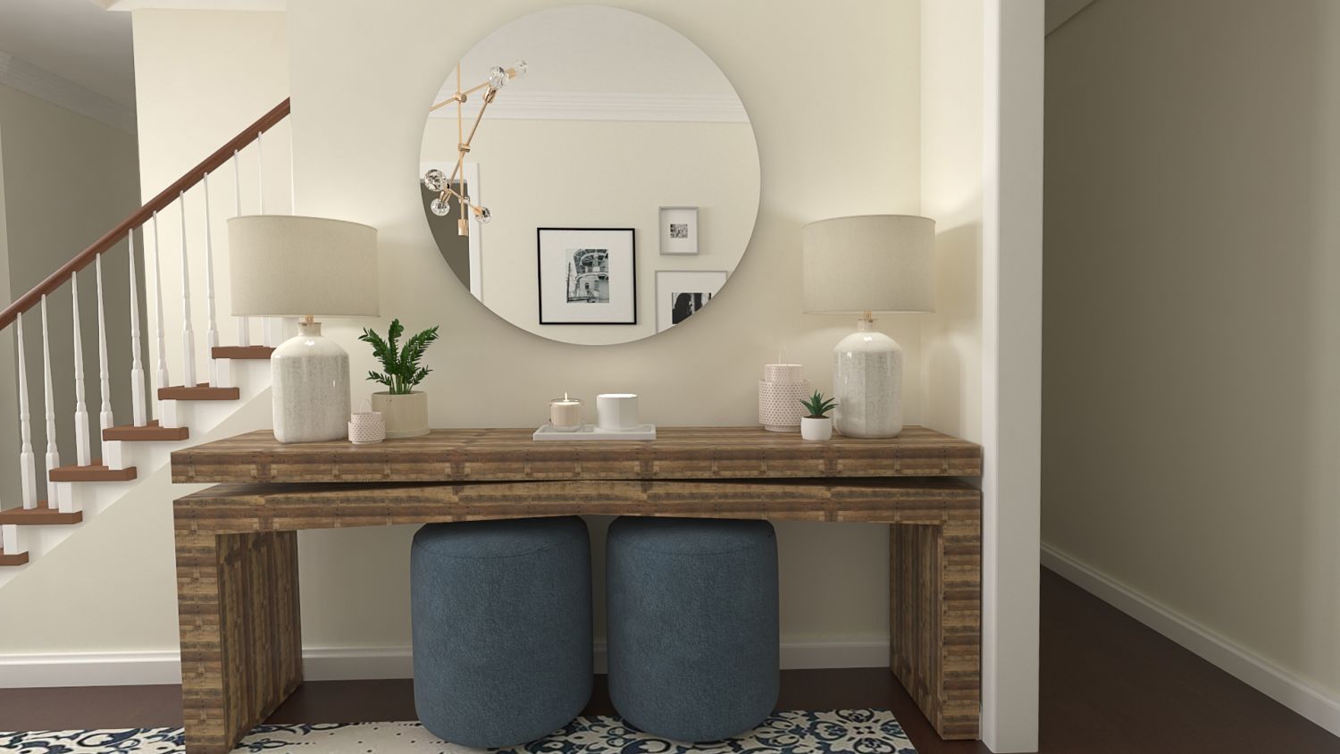 Sputnik Chandelier: Modern Farmhouse Entry Design By Spacejoy