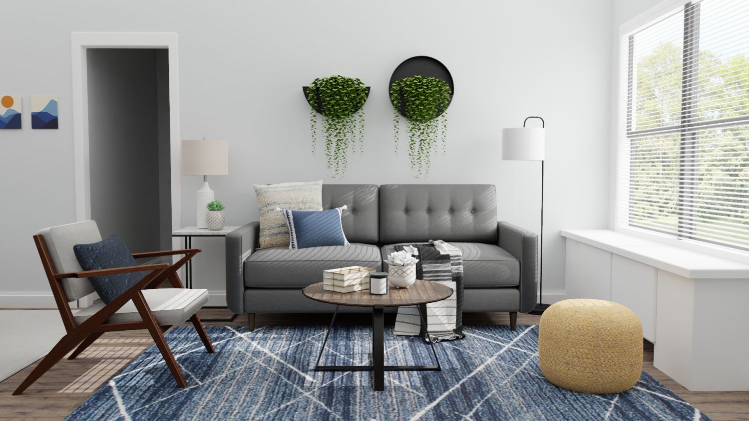 Small Spaces: Mid Century Urban Living Room Design By Spacejoy