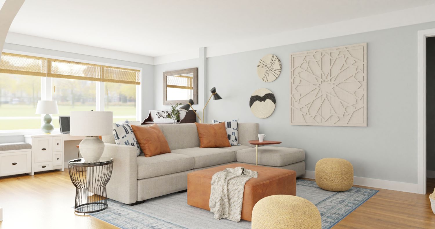 Extra Storage: Classic Transitional Living Room Design By Spacejoy