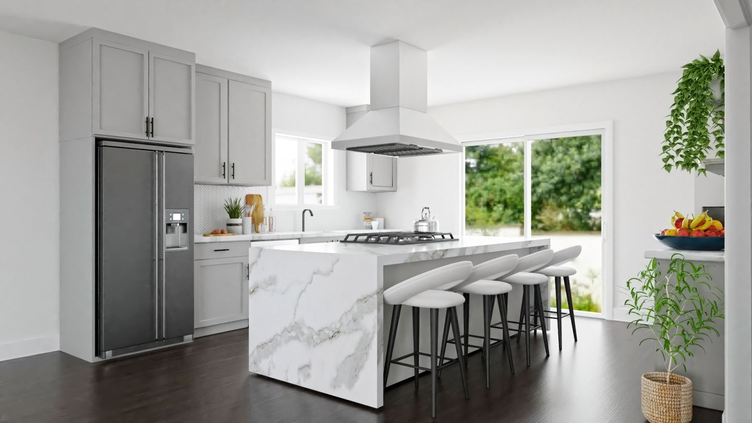 Kitchen Island Dining: Contemporary Kitchen/Dining Room Design By Spacejoy