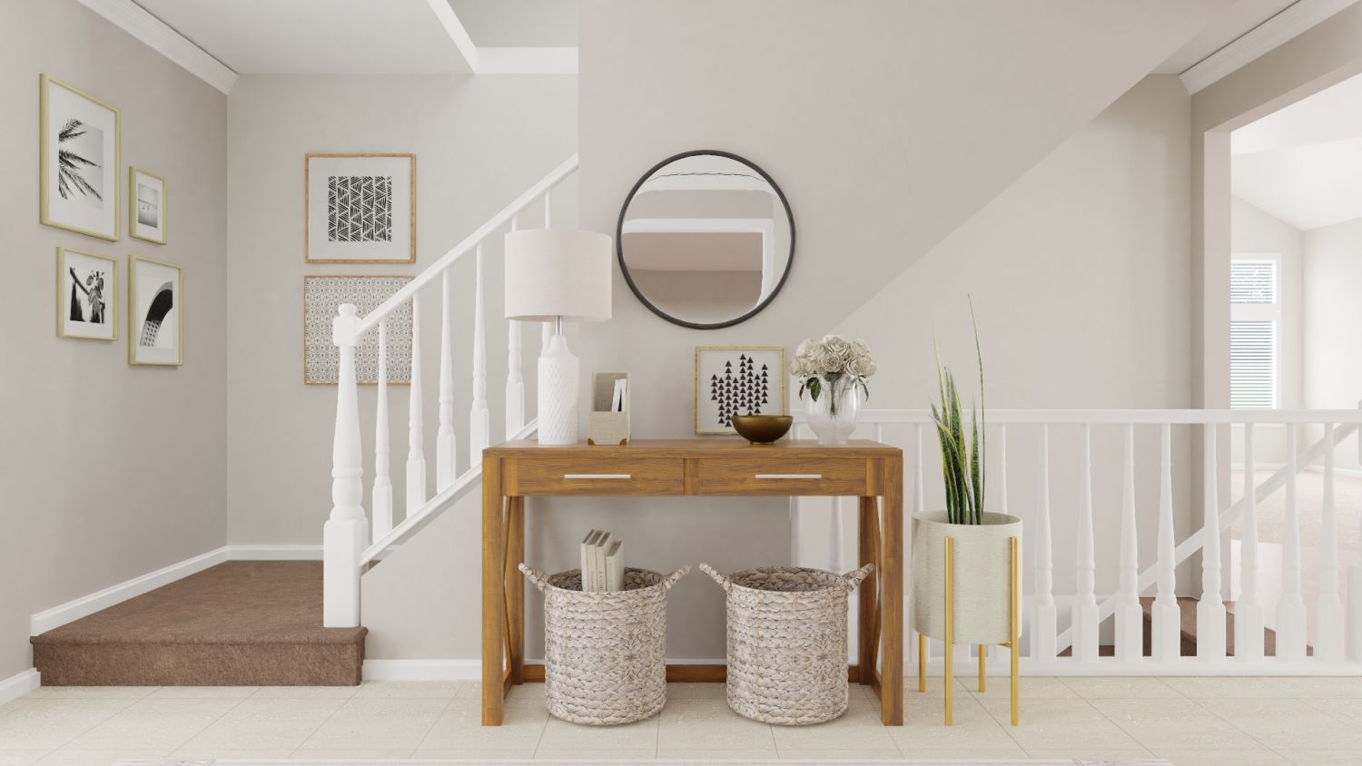 Warm Woods: Classic Transitional Entryway Design By Spacejoy