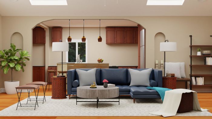 Kid-Friendly Living Room: Mid-Century Urban Design View 4 By Spacejoy