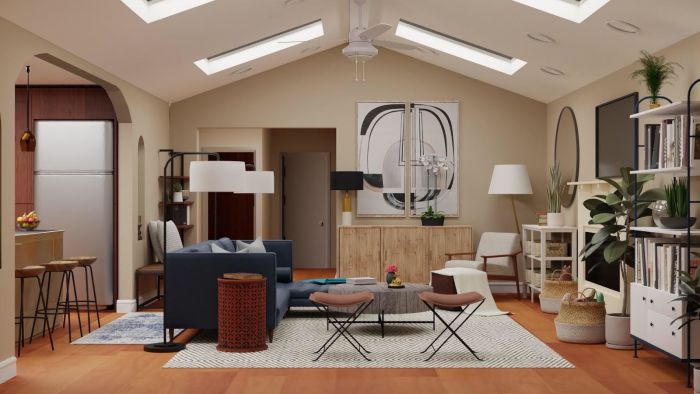 Kid-Friendly Living Room: Mid-Century Urban Design View 3 By Spacejoy