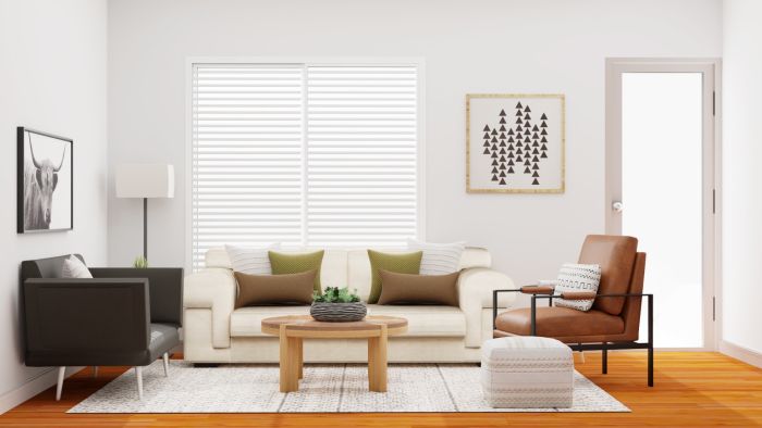Mid Century Rustic Living Room in Earth Tones Design View 3 By Spacejoy