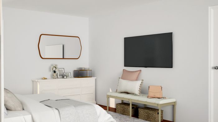 Airy Color Palette: French Country Bedroom Design View 3 By Spacejoy
