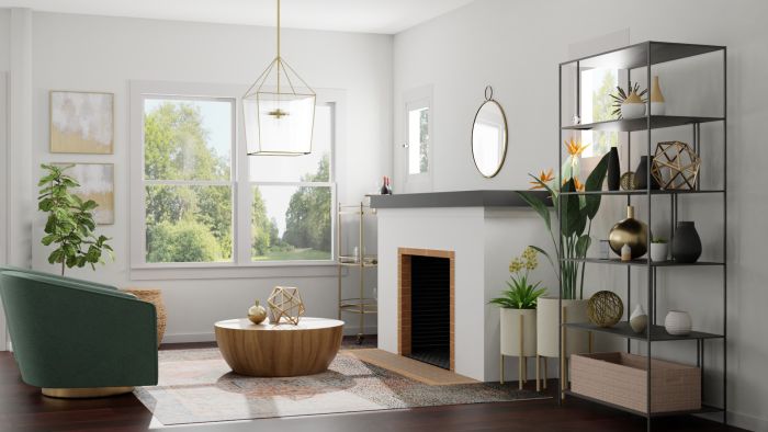 Combining Brass + Black Metals: Modern Glam Living Room Design View 2 By Spacejoy