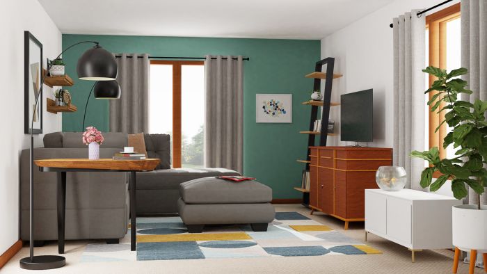 Mid-Century Living Room with Retro Vibes Design View 2 By Spacejoy
