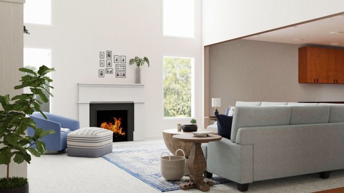 Large Gatherings: Traditional Farmhouse Living Room Design View 3 By Spacejoy