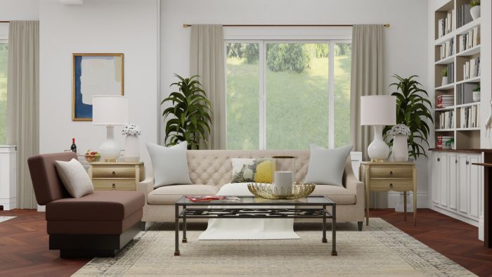 Ornate Details: Modern Traditional Open Living/Dining Room Design View 3 By Spacejoy