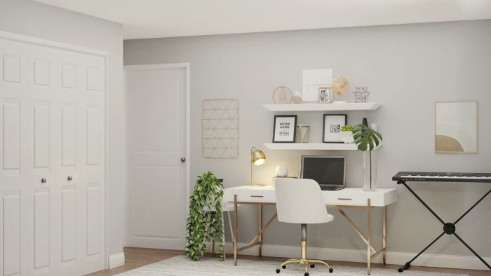 White + Black: Modern Minimalist Home Office Design View 2 By Spacejoy