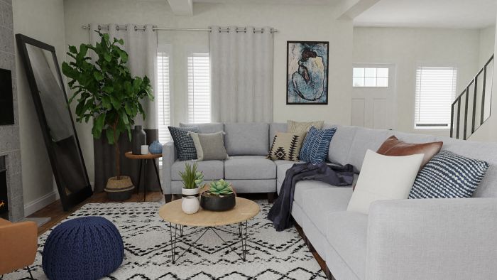 Texture + Pattern: Boho Eclectic Living Room Design View 4 By Spacejoy