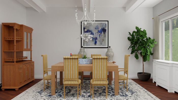 Modern Details: Traditional Open Living/Dining Room Design View 3 By Spacejoy