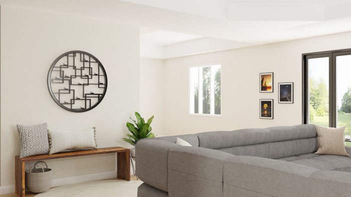 Rustic + Industrial Accents: Urban Farmhouse Living Room Design View 2 By Spacejoy