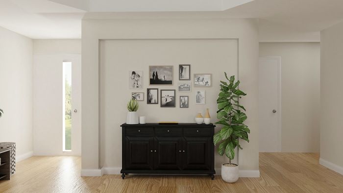 Rustic + Industrial Accents: Urban Farmhouse Living Room Design View 3 By Spacejoy