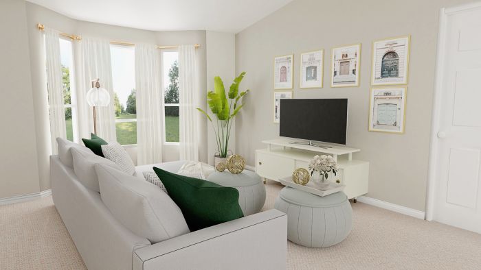 Emerald Accents: Modern Glam Living Room Design View 3 By Spacejoy