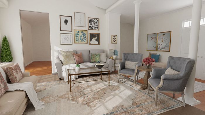 French Country Accents: Classic Traditional Living Room Design View 2 By Spacejoy