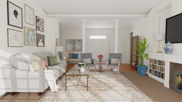 French Country Accents: Classic Traditional Living Room Design View 3 By Spacejoy