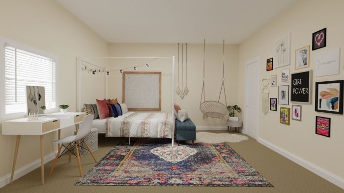 Mix and Match Art: Urban Eclectic Teen Bedroom Design View 2 By Spacejoy