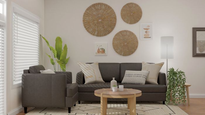 Tiny Spaces: Rustic Boho Living Room Design View 2 By Spacejoy