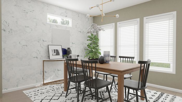Modern Rustic with Glam Touches: Dining Room Design View 3 By Spacejoy