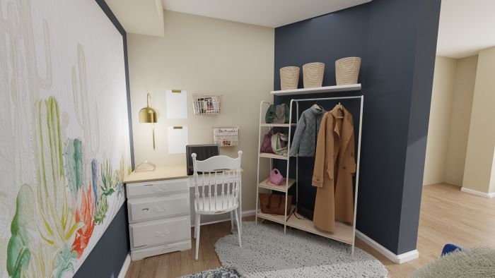Tapestry As Focal Point: Home Office Design View 2 By Spacejoy