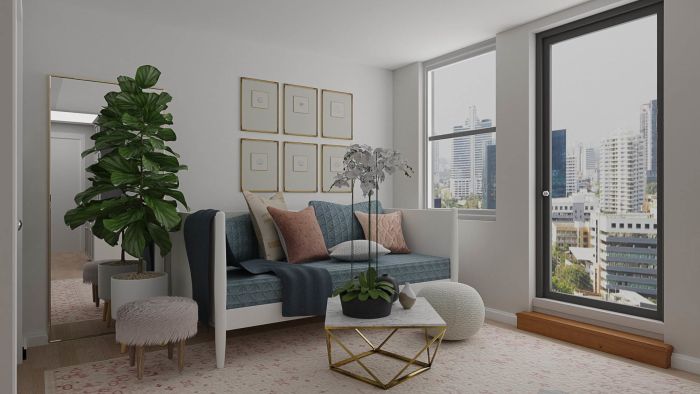 Pops of Color Tiny Studio: Modern Glam Design View 2 By Spacejoy