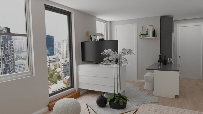 Pops of Color Tiny Studio: Modern Glam Design View 3 By Spacejoy