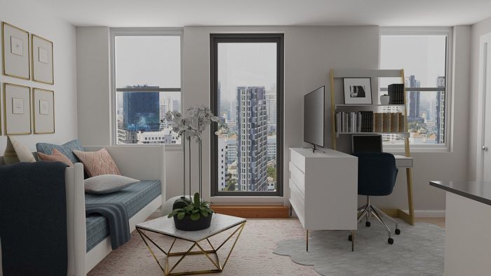 Pops of Color Tiny Studio: Modern Glam Design View 4 By Spacejoy