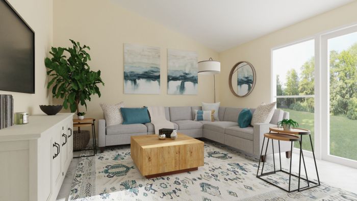 Coastal Vibes: Urban Modern Living Room Design View 2 By Spacejoy