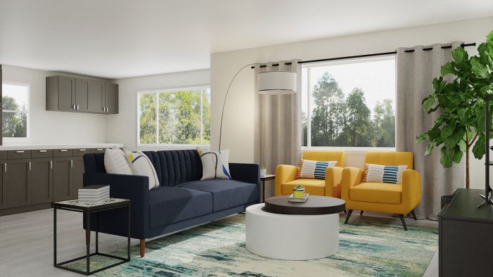Bright Accents: Modern Eclectic Living Room Design View 3 By Spacejoy