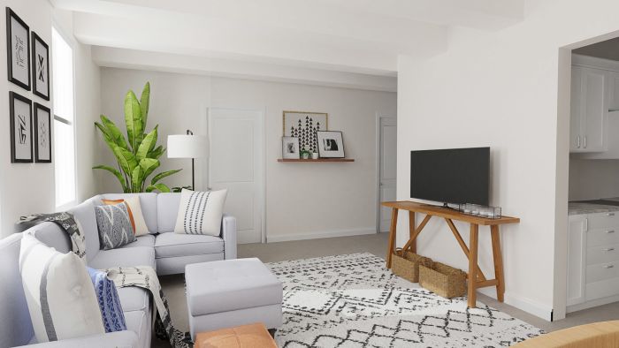 On a Budget: Rustic Transitional Living Room Design View 3 By Spacejoy
