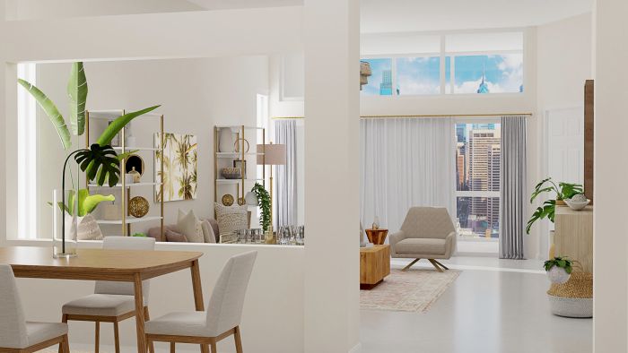 Light and Airy Pastel Accents: Mid-Century Glam Living Room Design View 5 By Spacejoy